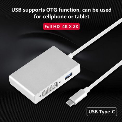 Ce convertisseur vidéo haute définition utilise une puce IC avancée et est compatible avec les adaptateurs USB-C vers HDMI, VGA et DVI. Il prend en charge les configurations à double écran et une tran (1/4)