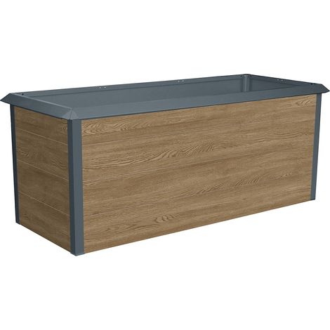 Hochbeet Metall Holzoptik, 192x82x76cm