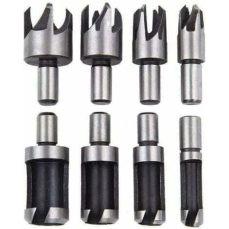Set of 8 Wood Plug Cutters, Wood Plug Drill Bits, Dowel Making Tools for Making Wood Plugs, Dowels, Studs, Tenons