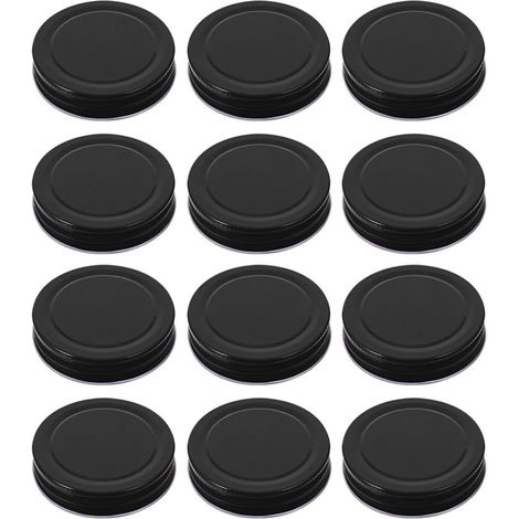 16 couvercles noirs en fer-blanc de 70 mm pour bocaux de conserve - Bouchons hermétiques (1/5)