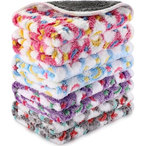 Guinea Pig Blankets Fleece Absorbent Cage Liners Pet Sleeping Mat Heart Pattern 60x40cm (1/3)