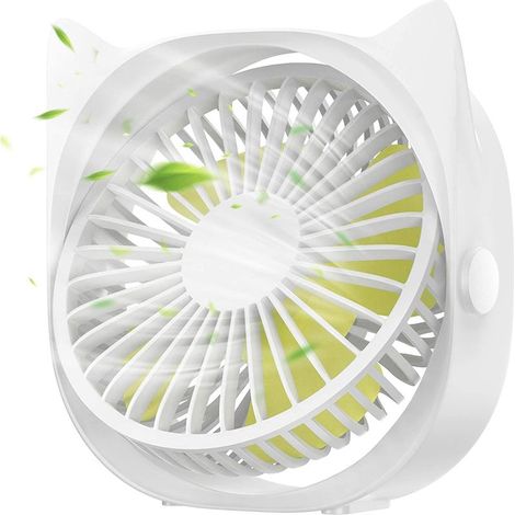 USB-Ventilator – Mini-Tischventilator – 360°-Drehung – 3 Geschwindigkeitsstufen – Für Laptop, PC, Homeoffice, Schreibtisch – 1 Stück (1/5)
