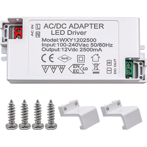 12V LED Driver 30W 2.5A Tension Constante Driver Adaptateur Transformateurs Basse Tension pour Bandes Lumineuse DIY Ampoules LED et Anneau Sonnette (1/5)