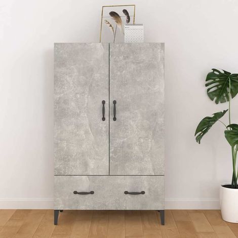 Buffet - Armoire de rangement Enfilade Gris béton 70x31x115 cm Bois d'ingénierie BV352319 - BonneVie (1/5)