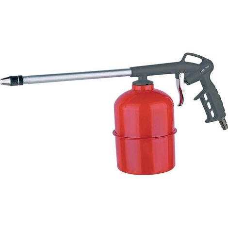 Pistolet pneumatique 1l 6,3bar – Réservoir en tôle d'acier – Largeur de cône de pulvérisation réglable – Pour travaux de finition – (1/3)
