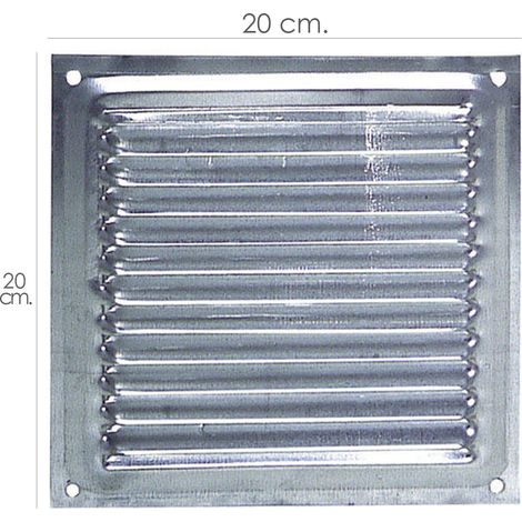 Rejilla Ventilación Atornillar  20x20 cm. Aluminio