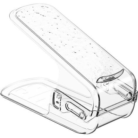 Organisateur de chaussures transparent, 1 empileur de chaussures réglable, organisateur de chaussures pour petits espaces, organisateur de placard, chaussures (Clear1) (1/5)