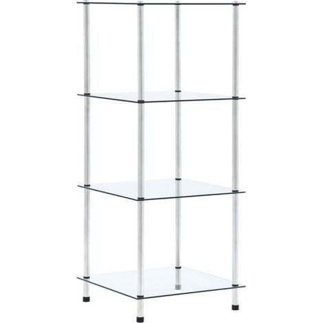 vidaXL 4-Tier Shelf Transparent 40x40x100 cm Tempered Glass