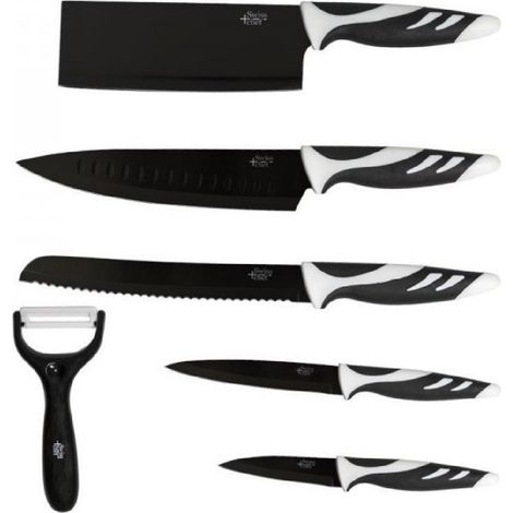 Coltelli Set da 6 coltelli Swiss nero Cecotec