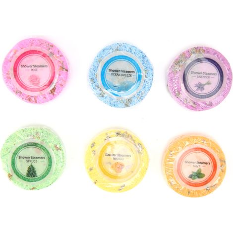 Lot de 6 comprimés d'aromathérapie pour le bain, format voyage, aux extraits de plantes et aux huiles essentielles apaisantes. (1/5)