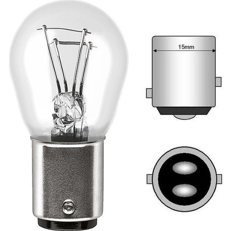 10 ampoules p21/5w, 24 volts 21/5 watts culot bay15d