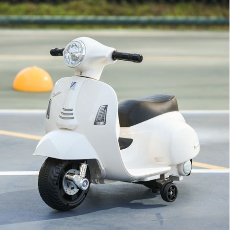 Kinder-Elektromotorrad VESPA, 18–36 Monate, 3 km/h, LED & Sound, weiß OKMYHOME (1/5)