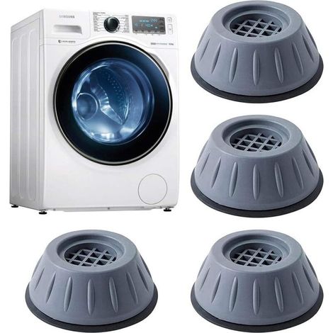 Anti-shock rubber pads 4 washing machine feet Non-slip pads Grey Universal washing machine feet for washing machines and dryers. (1/3)