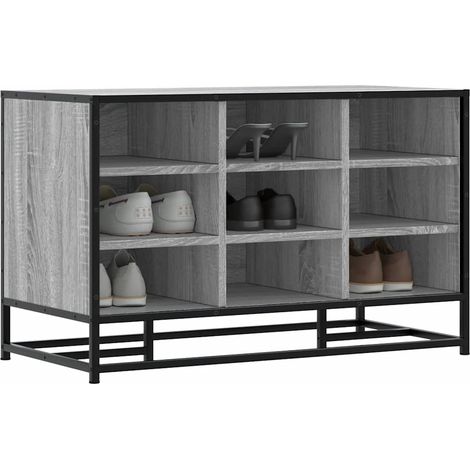Schuhbank Grau Sonoma 84x40x53,5 cm Holzwerkstoff und Metall