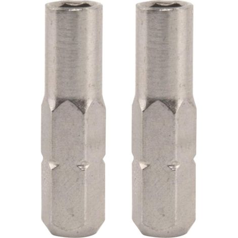 Lot de 2 embouts de tournevis hexagonaux 1/4" - Adaptateur d'embout magnétique nickelé - Poignée de 6,35 mm à 4 mm (1/5)