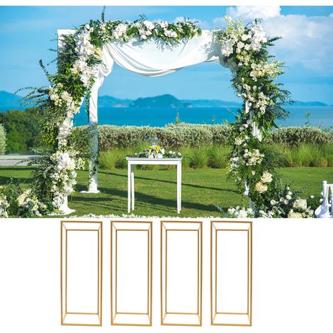 4pcs Metal Flower rack Party Wedding Center pieces colonne amovible portable décoration de cérémonie fond stand 60x24x24 cm