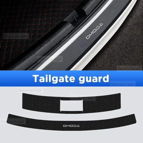 Protection de seuil de porte (hayon) - Seuil de porte de voiture - Protection intérieure - Autocollant imitation fibre de carbone - Accessoires pour Chery OMODA C5 2022-2023 (1/3)