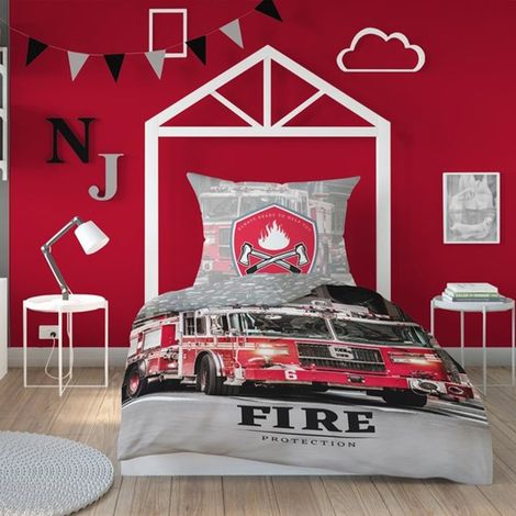 Literie sous licence 140x200cm CAMION DE POMPIERS 3629A (1/3)