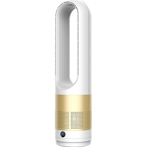 Ventilateur électrique sans pales de 45 cm (18 pouces) à poser sur une table, avec tête oscillante, purificateur d'air et fonction de purification d'air sur pied.