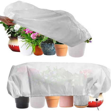 Lot de 2 Housse Hivernage Plante, Voile d’Hivernage Housse de Protection Voile Hivernage Housse d'hivernage Bâche Protection Arbustes Couverture Housses de Protection Tissu 100x40x45cm 70g/m² (1/5)