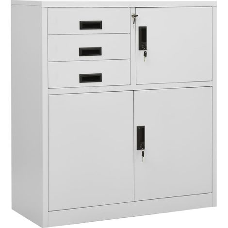 Armoire de bureau Gris clair 90x40x102 Acier (1/5)