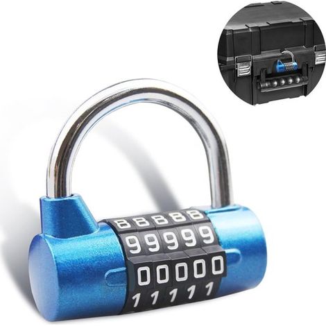 Cadenas à combinaison - Cadenas à 5 chiffres - Cadenas pour valise - Petit cadenas à combinaison - Avec code numérique (1/5)