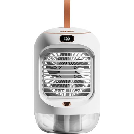 Tragbarer USB-Luftkühler mit Nebelfunktion, oszillierender und leiser Tischventilator für Zuhause, Büro und Reisen - KZQ (1/5)
