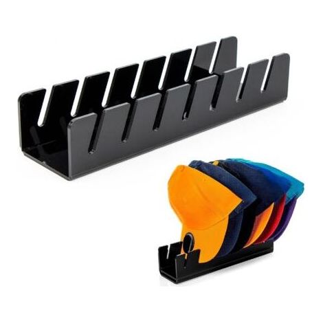 Support Casquette Rangement - Range de Casquettes, Organisateur Casquettes Baseball en Acrylique, pour Présentation Baseball, Peut Contenir 7 Casquettes de Baseball, Noir (1/5)