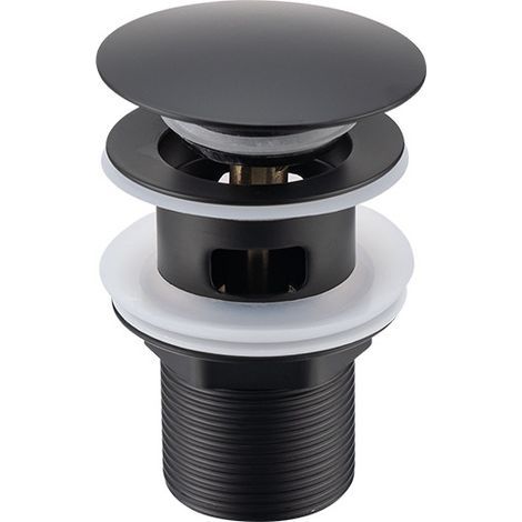 Sink drain without overflow, Sink drain plug, Pop-up sink drain, Universal sink drain, Black