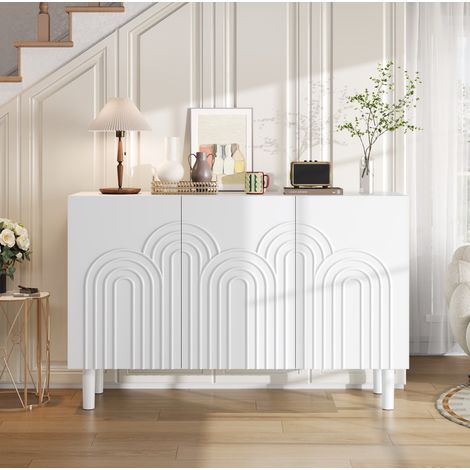 Aparador 3 puertas con almacenaje MDF 120 cm OKMYHOME (1/5)