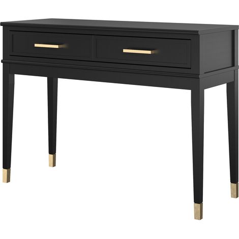 Westerleigh-Table console avec 2 tiroirs en MDF noir