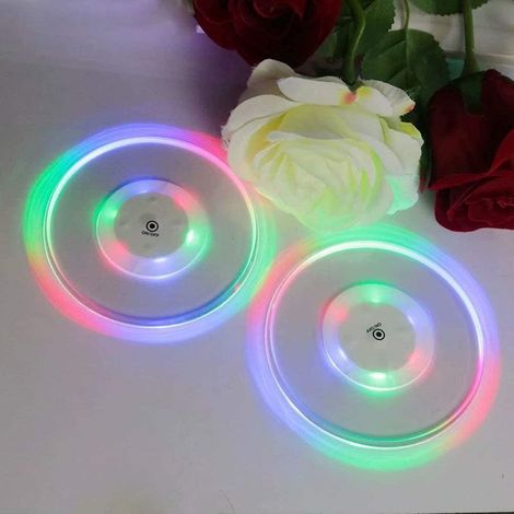 Set mit 3 LED-beleuchteten Untersetzern aus Kristallacryl für schlanke Cocktailgläser, im Barkeeper-Stil (1/5)