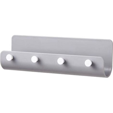 Organisateur mural pour porte-clés, rangement pratique pour clés, finition gris, fixation murale, accessoire de rangement pour entrée ou bureau