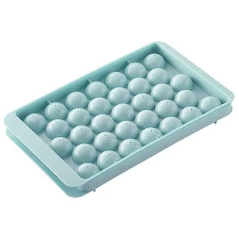 BUNTHAUS 3 Pack Bac à 33 glaçons Ronds, Moule réutilisable,99 Glaçons Ronds pour Rafraîchir Whisky, Cocktails, Café - Bac a Glacon Sphériques Démoulage Facile, Turquoise (1/4)