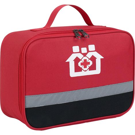 Trousse de Premier Secours Vide, Sac de rangement pour boîtes à médicaments, Mini trousse de premiers soins étanche portable pour Situations D'urgence à Maison, Voiture, Randonnée (Rouge M) (1/5)