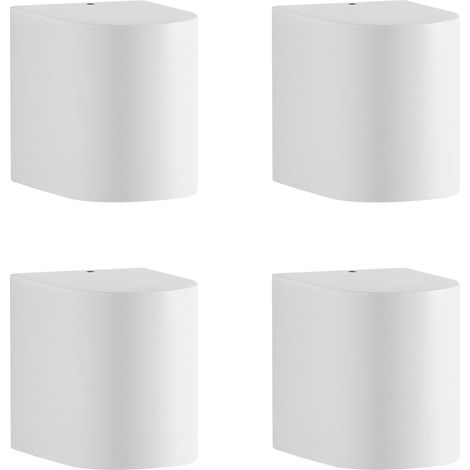 Beliani Outdoor Wall Lights White Aluminium Modern of External (pack of 4) Metal, 4 Bulbs, GU10 Fitting, IP 65, Matt, For Outdoor Use, 7 x 8 x 8 cm AVIA (1/5)