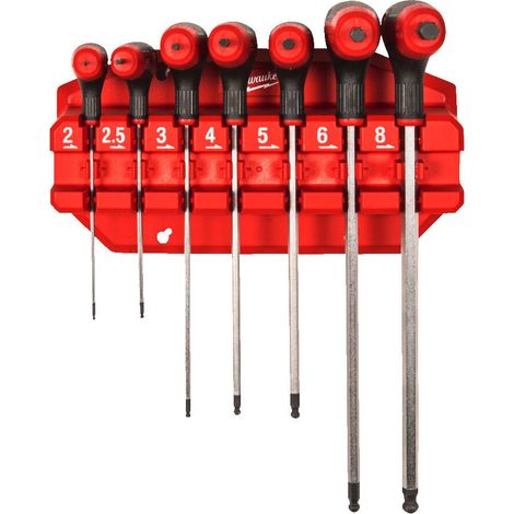 Set Magnetico Chiavi Esagonali Impugnatura Comfort Milwaukee 4932498677 7Pz