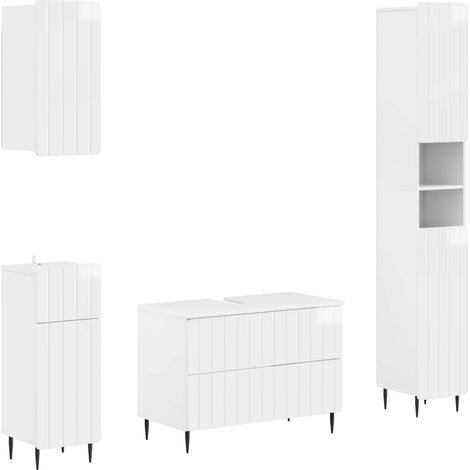 Ensemble de 4 pièces d'armoires de salle de bain ZWOLLE vidaXL (1/5)