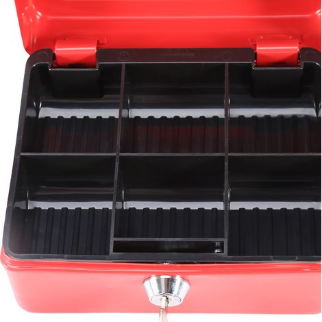 Stück Mini-tragbarer abschließbarer Tresor aus Eisen für Kleingeld und Münzen, Sicherheitsbox für den Haushalt (Rot) (1/5)