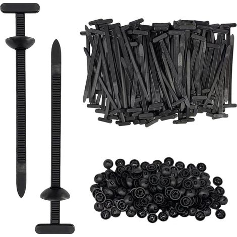 100 PCS Serre Cable Plastique,Universal Nylon Cable Tie Buckle (1/5)