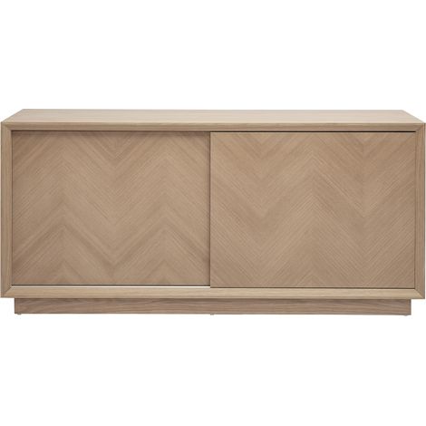 Buffet con motivi a spina di pesce in legno chiaro di rovere L160 cm ARROW