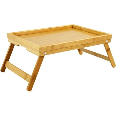 Plateau Bambou – Pieds Pliables, Petit Déjeuner, Naturel (1/4)