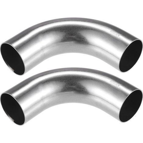 Tuyau Coudé 90° 2 Pièces Pour Échappement Acier Inoxydable 304  Argent, 45Mm OD, 120Mm L, 90° Angle, 1.2Mm Épaisseur, Pour Camions, Bricolage Auto, Montage Universel (1/5)