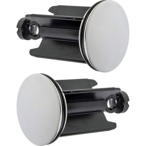 Vtizikl Bouchon de Lavabo de Salle de Bain Universel Ø 40 mm, Lot de 2, Bouchon d’évacuation Chromé, Constitué de Laiton, avec Joint en Caoutchouc, Bouchon Réglable en Hauteur, Bonde de Baignoire Anti