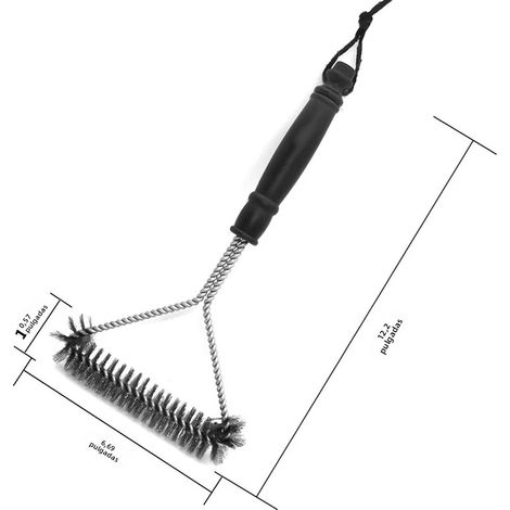 Brosse de nettoyage pour barbecue en acier inoxydable, poils antiadhésifs, accessoires pour barbecue, outil de nettoyage résistant à la chaleur pour adultes