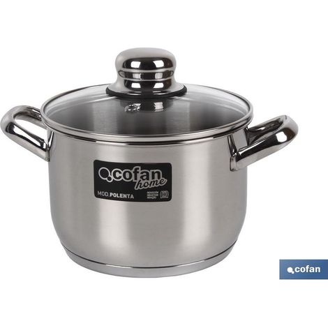 CACEROLA INOX INDUC.6.9L "MOD POLENTA" T/VIDRIO Ø240 MM (1/3)