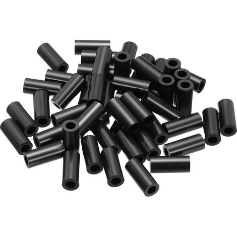 50Pcs Entretoise ABS M6 x 11mm OD x 25mm L Rondelles d'Espacement Rondes en Plastique Noir, Écrou d'Écartement Non Fileté pour Vis, Boulons, Prise Électrique (1/5)