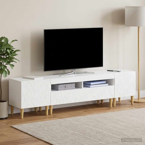 vidaXL 3 Piece LED TV Cabinet DELFT High Gloss White Engineered Wood (1/5)