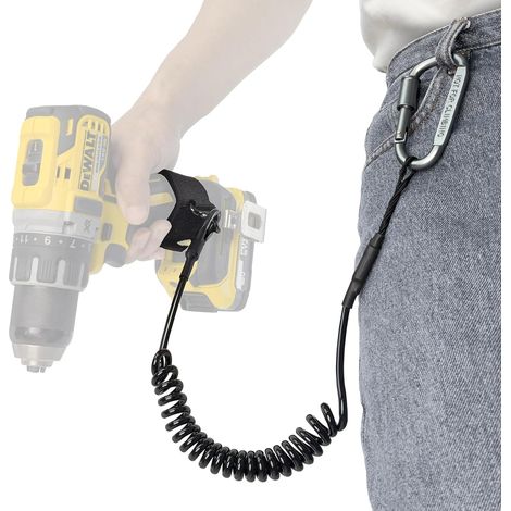 Cordon de Sécurité Rétractable pour Perceuse sans Fil avec Mousqueton (1/5)