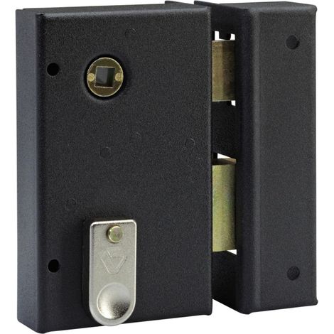 Serrure en Applique Verticale à fouillot Droite, Porte d'Entrée, Porte intérieure - 67286/SC D - Sûreté à Gorge, Axe à 44 mm, Utilisation avec poignée carré de 7 mm, 2 Clés fournies, Marron (1/5)